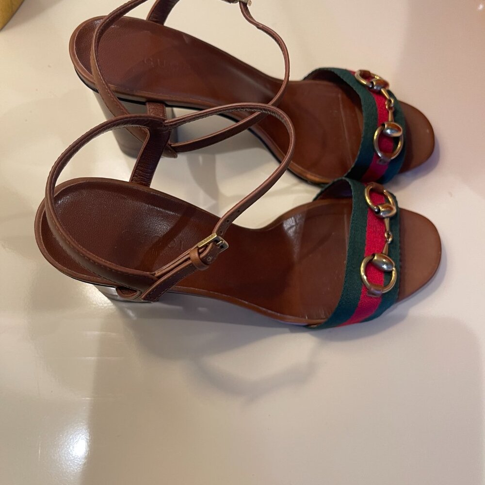 Gucci NS NYLON LIFFORD V.R.V / CUIR SANDALS 36 1/2 - Picture 5 of 16